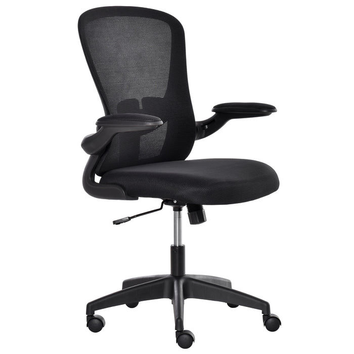 Ergonomic Mesh Swivel Chair - Adjustable Task Desk Chair with Lumbar Support and Flip-Up Arms - Ideal for Home Office Comfort and Productivity