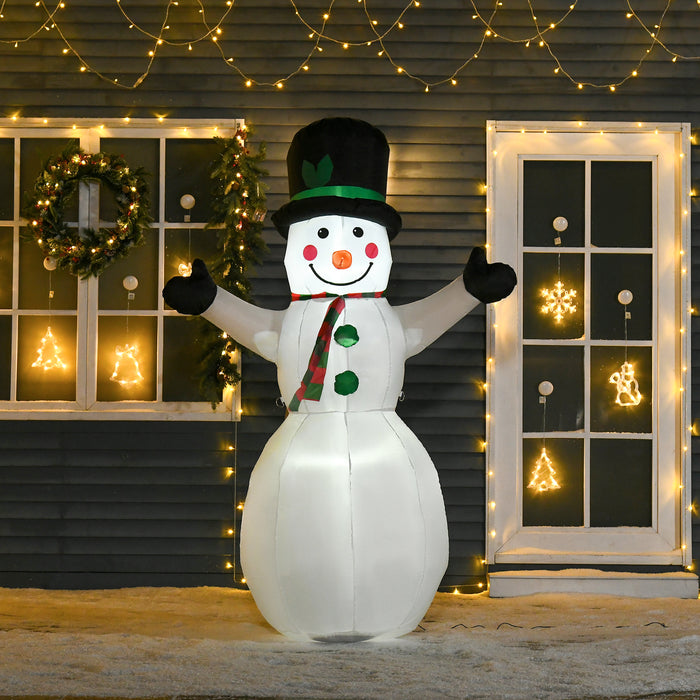 Inflatable Snowman Holiday Display - 1.8m Tall, Durable White Polyester Material - Festive Outdoor Decor for Winter Celebrations