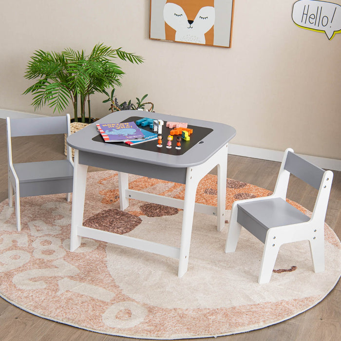 Playful Creations Table and Chairs Set - Double-Sided, Kid-friendly, Hidden Storage Features - Ideal Solution for Organized Play for Children