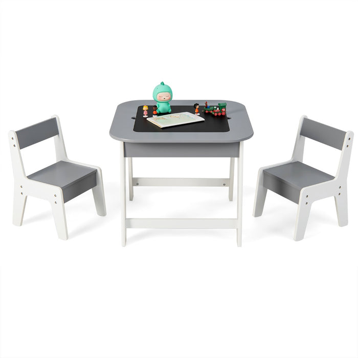 Playful Creations Table and Chairs Set - Double-Sided, Kid-friendly, Hidden Storage Features - Ideal Solution for Organized Play for Children
