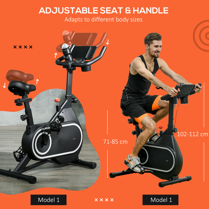 Magnetic Indoor Cycling Bike - Silent Flywheel Exercise Machine with LCD Display & Tablet Holder - Ideal for Home Cardio Workouts and Comfort Riding