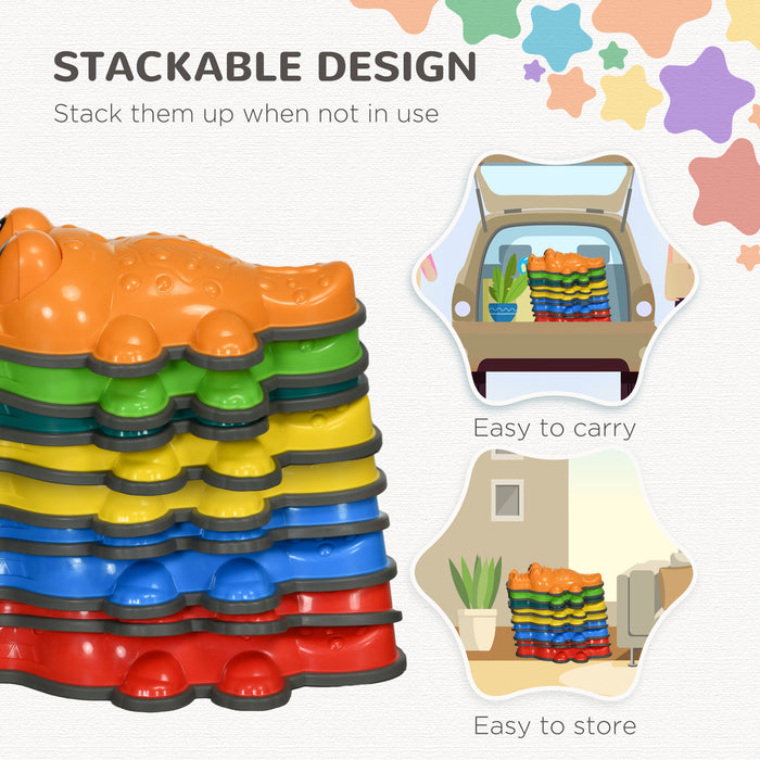 Crocodile-Themed 9-Piece Kids Stepping Stones - Anti-Slip Edge for Safe Balance Play, Stackable Design - Enhances Coordination for Indoor & Outdoor Use
