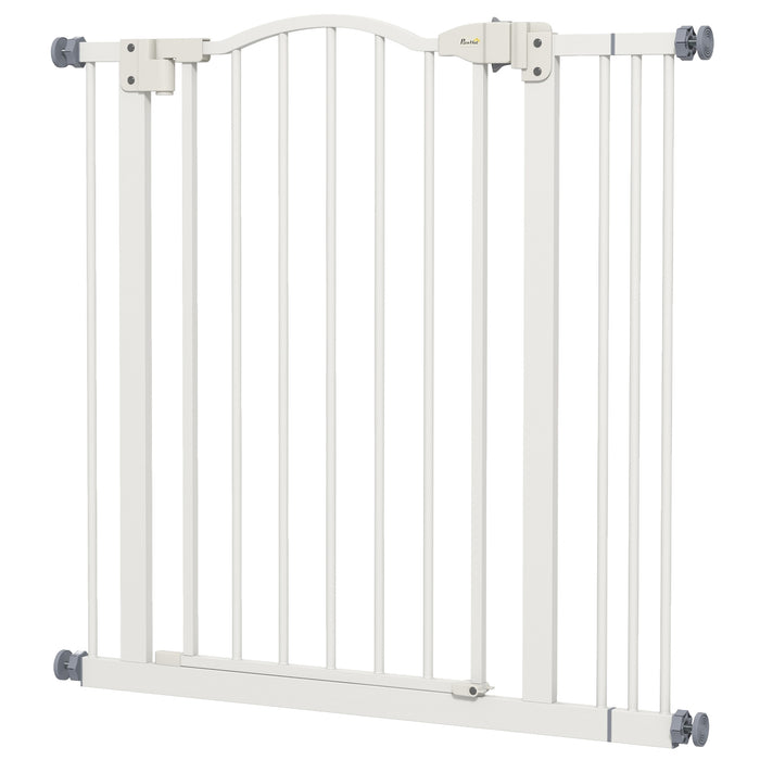 Adjustable Metal Pet Gate 74-87cm - Auto-Close Safety Barrier for Dogs & Cats - Ideal for Home Doorways & Staircases