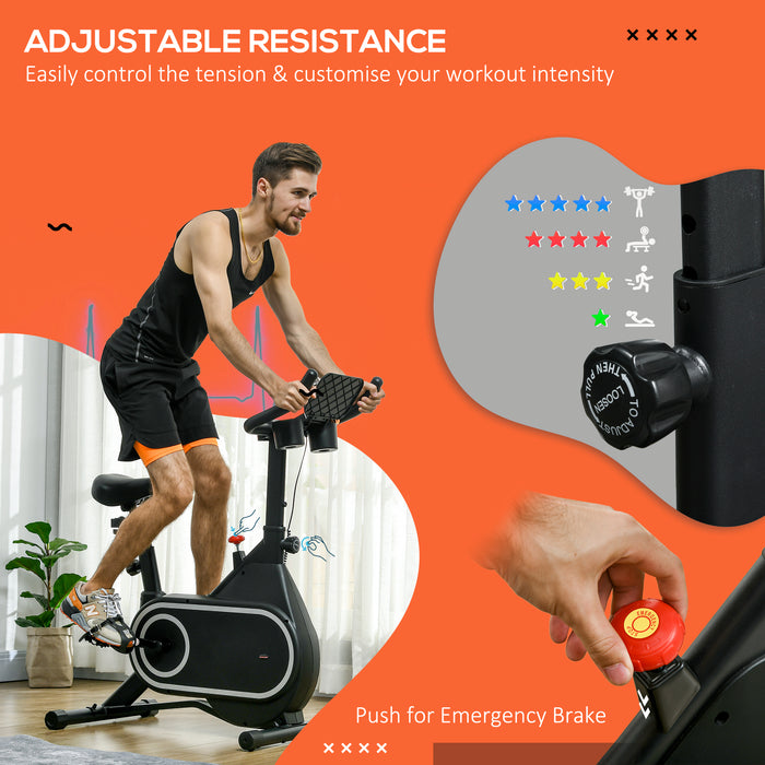 Magnetic Indoor Cycling Bike - Silent Flywheel Exercise Machine with LCD Display & Tablet Holder - Ideal for Home Cardio Workouts and Comfort Riding