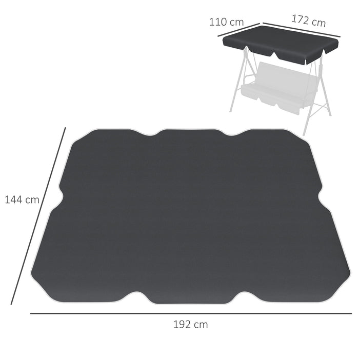 UV50+ Protective Canopy for 2-Seater Garden Swing - Weather-Resistant Sun Shade Cover Replacement, Black - Ideal for Outdoor Comfort and Relaxation