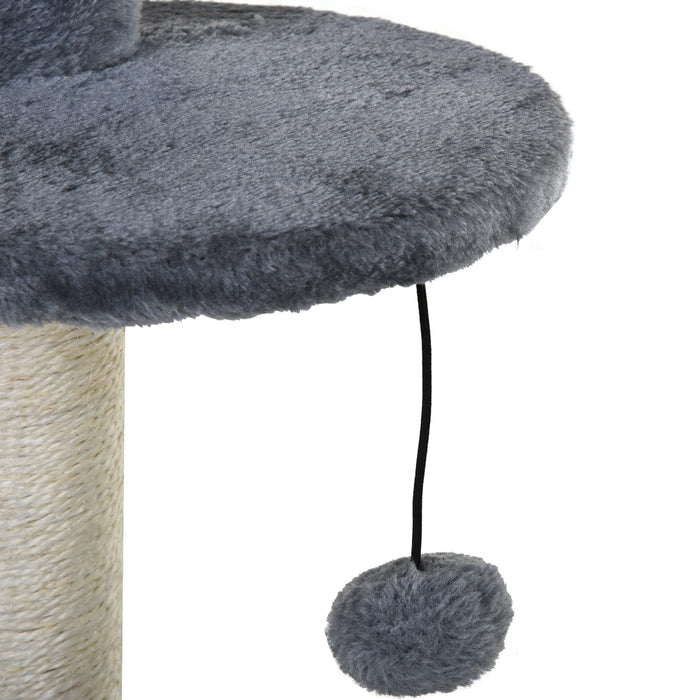 Multi-Level 100cm Cat Tree Tower - Indoor Playground with Scratching Posts, Cozy Perch, Play Balls, and Relaxation House - Ideal for Playful Cats and Kittens to Rest and Exercise