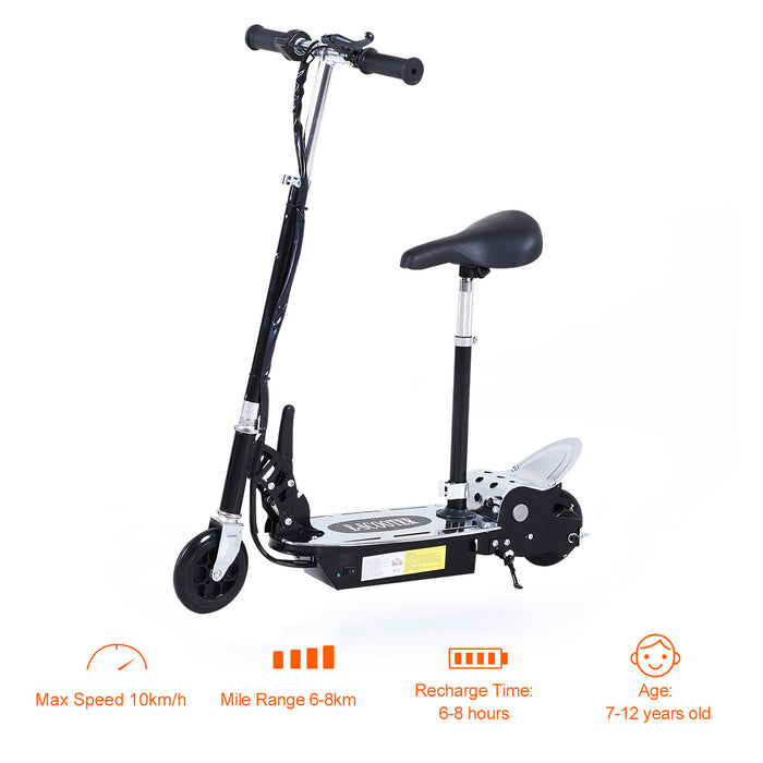 120W Teens Foldable Scooter - 24V Rechargeable Battery, Adjustable Height, Powered Ride-on for Kids - Outdoor Fun and Mobility for Adolescents