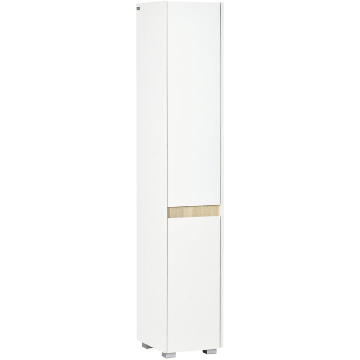 Adjustable 5-Tier Tallboy Bathroom Storage - Modern Freestanding Cabinet with Adjustable Shelves - Space-Saving Organizer for Toiletries and Towels