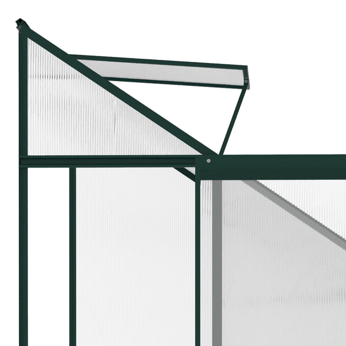 Heavy Duty Aluminium Walk-In Greenhouse - Polycarbonate Panels with Roof Vent, Green, 192x127x220 cm - Ideal for Plants, Herbs & Vegetables Gardening Enthusiasts
