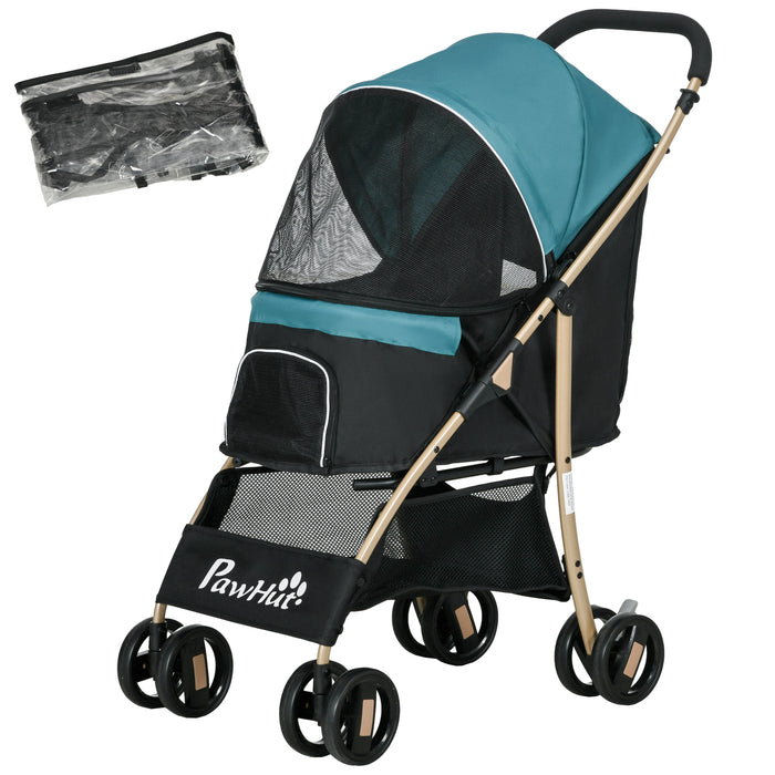 Oxfoad Compact Dog Stroller - Weather-Resistant Pet Carrier with Rain Cover for Small Dogs - Ideal for Miniature Breeds & Outdoor Adventures