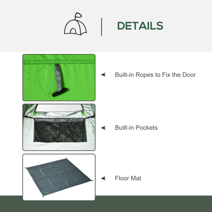 Pop-Up Camping Shower Tent - Outdoor Privacy Shelter for Changing, Dressing, Bathing, and Toilet Use - Includes Portable Carry Bag for Hikers, Green