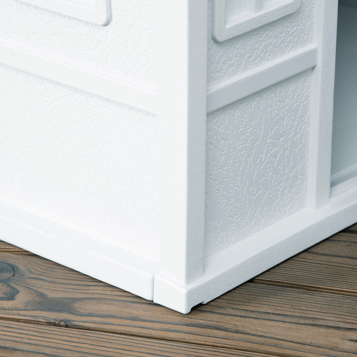 Outdoor Dog Kennel - Durable Plastic and Weatherproof Pet Shelter - Suitable for Small to Medium Dogs