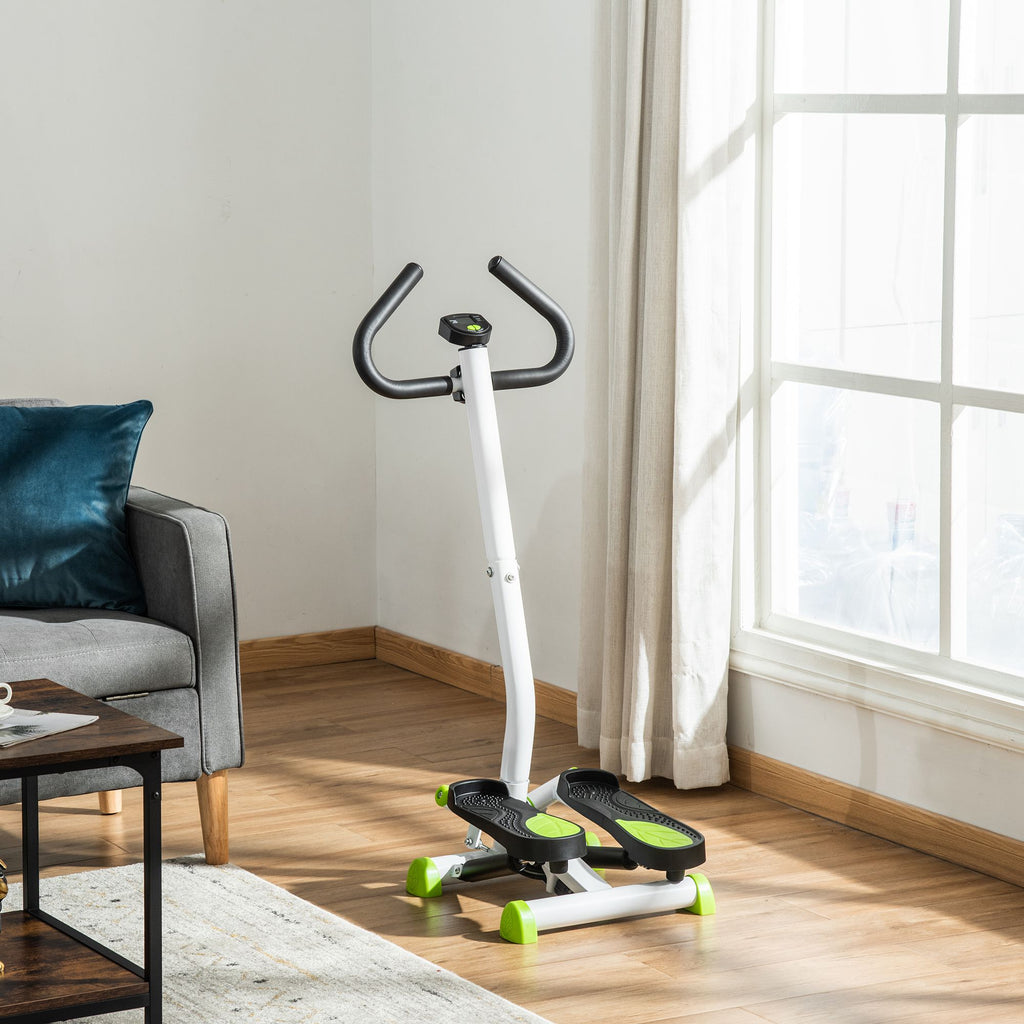 Adjustable Aerobic Stepper with LCD & Handlebars - Robust Ab Exercise Fitness Machine - Ideal for Home Workouts and Core Training