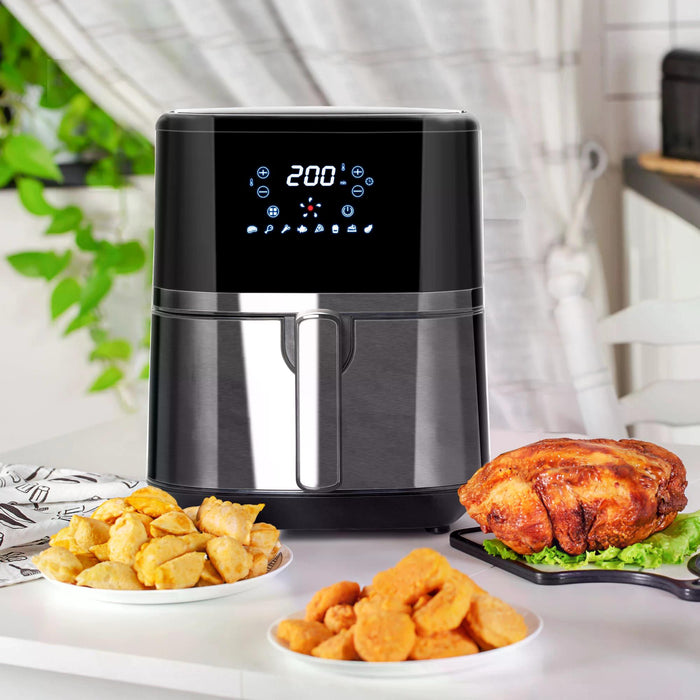 4.5L Digital Air Fryer 1500W - High-Efficiency Cooking with Adjustable Temp and Timer, Easy-Clean Nonstick Basket - Ideal for Health-Conscious Home Chefs