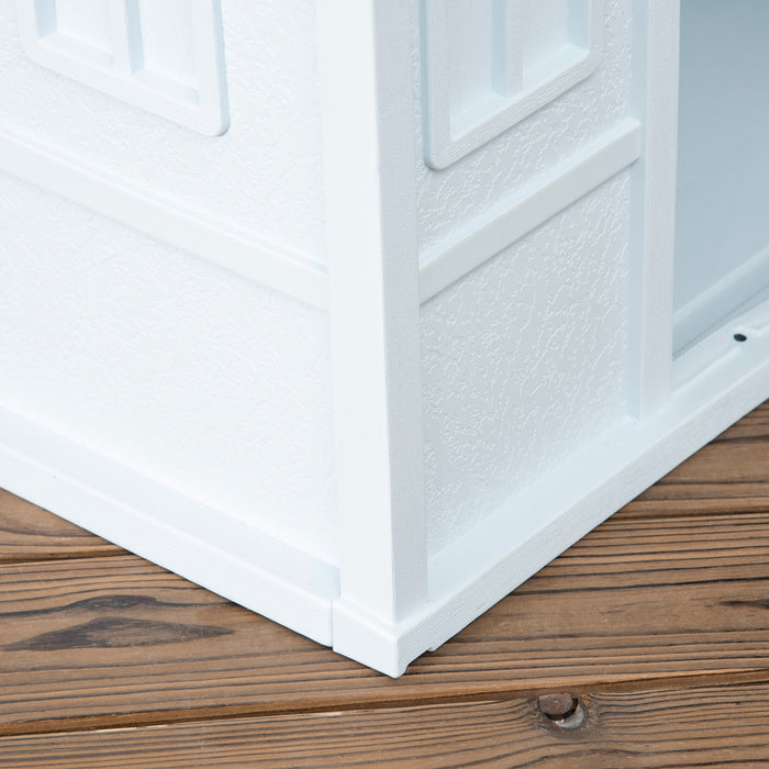 Weatherproof Blue Plastic Dog Kennel - Durable Outdoor Shelter for Pets - Ideal for Small to Medium Sized Dogs