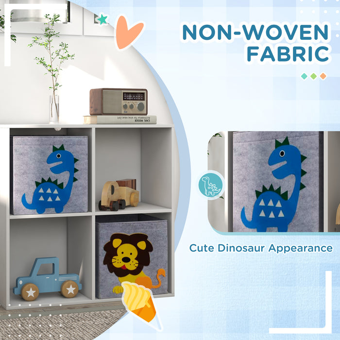 Kids' Storage Organizer - Playful Toy Box with Dual Non-Woven Fabric Bins, 61.8cm Cube - Perfect for Neatly Tidying Toys and Children's Accessories