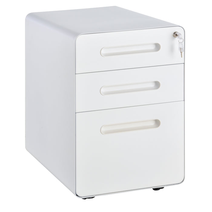 3-Drawer Mobile File Cabinet - Fully Assembled, Lockable, All-Metal Rolling Storage - Vertical Filing Solution for Home Office and Business Use