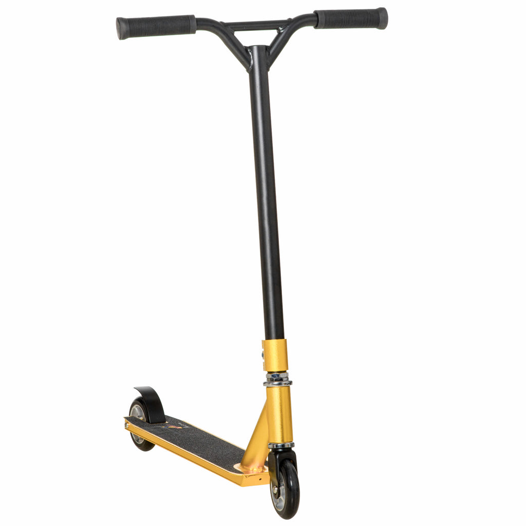 Stunt Scooter Model X500 - 360° Entry Level Trick Scooter with Lightweight Aluminum Deck, ABEC 7 Bearings - Ideal for Age 14+ Beginners, Stylish Gold Tone