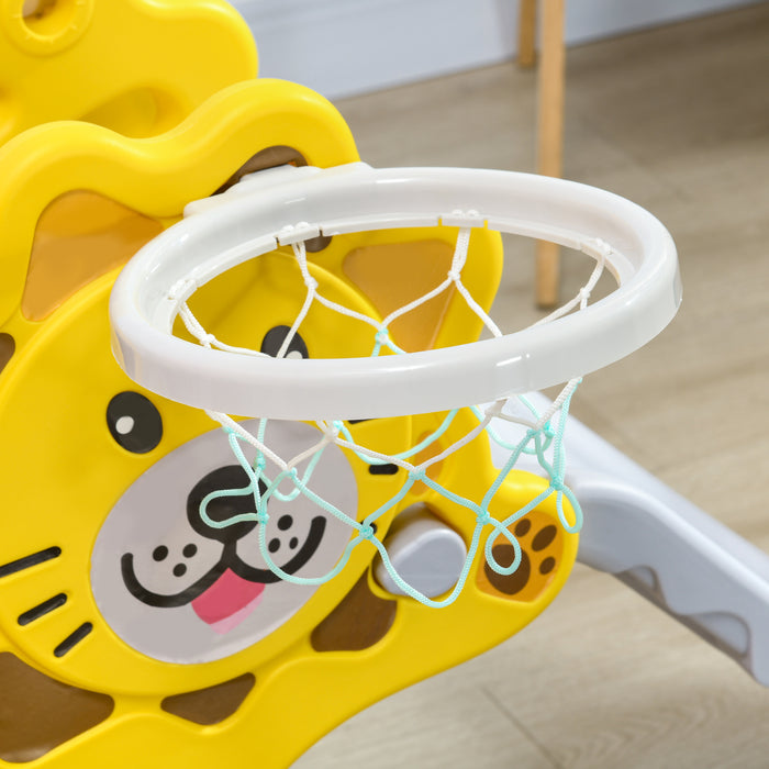 Kids' Indoor Slide and Basketball Hoop Combo - Easy Assembly Playset for Toddlers - Fun and Safe Entertainment for 18-36 Month Olds