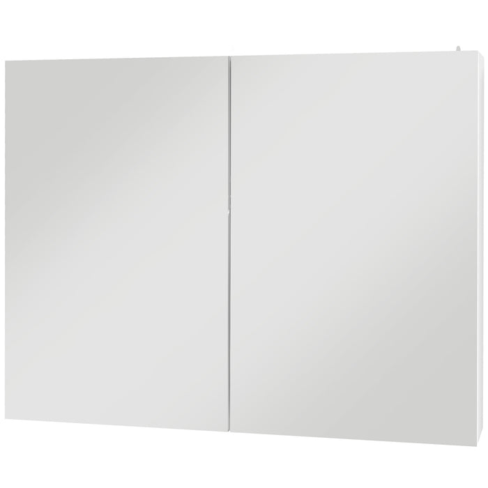 Bathroom Illuminated Mirror Cabinet - White Storage Cupboard with USB Charging & Adjustable Shelf - Ideal for Organizing & Enhancing Small Bath Spaces