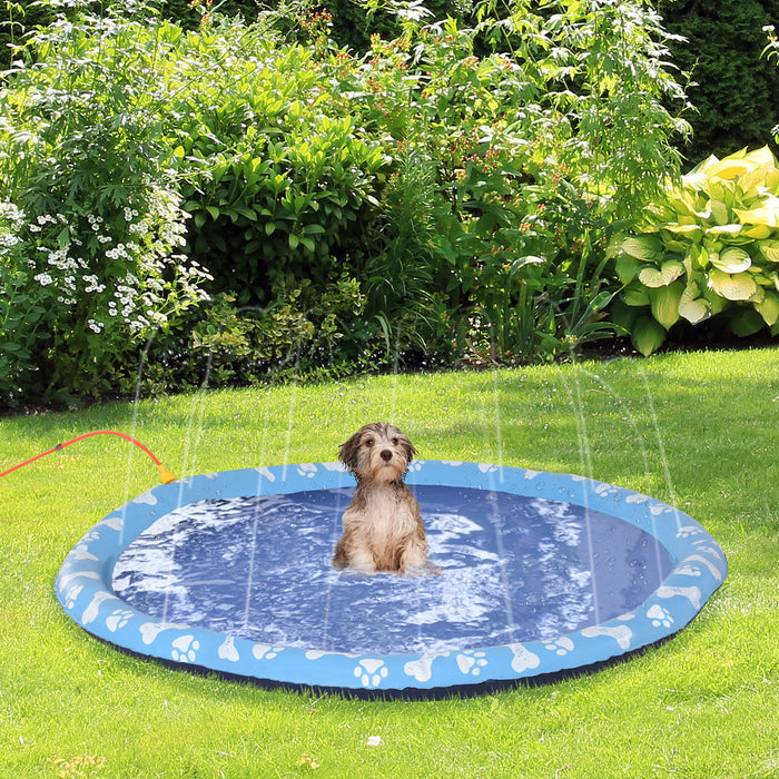 Pet Splash Sprinkler Play Mat - 170cm Non-Slip Water Game Pad for Dogs - Ideal for Cooling & Outdoor Backyard Fun