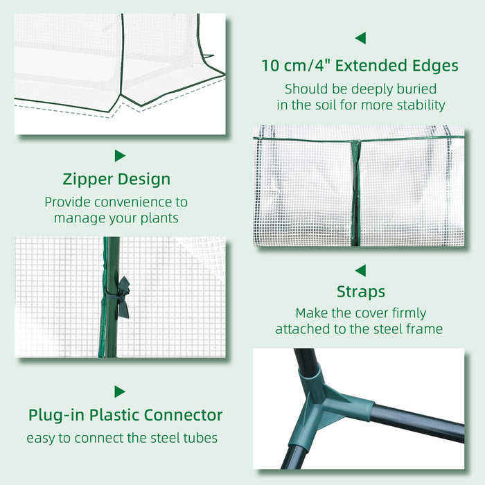 Portable Mini Greenhouse - Outdoor & Indoor Growhouse with Zipper Access, 120x45x70cm - Ideal for Plant Growth and Protection