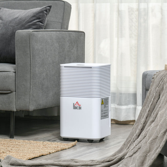 2000ML Compact Dehumidifier - 10L/Day Quiet Operation for Laundry, Bedroom & Basement - Electric Air Moisture Removal with 3 Modes