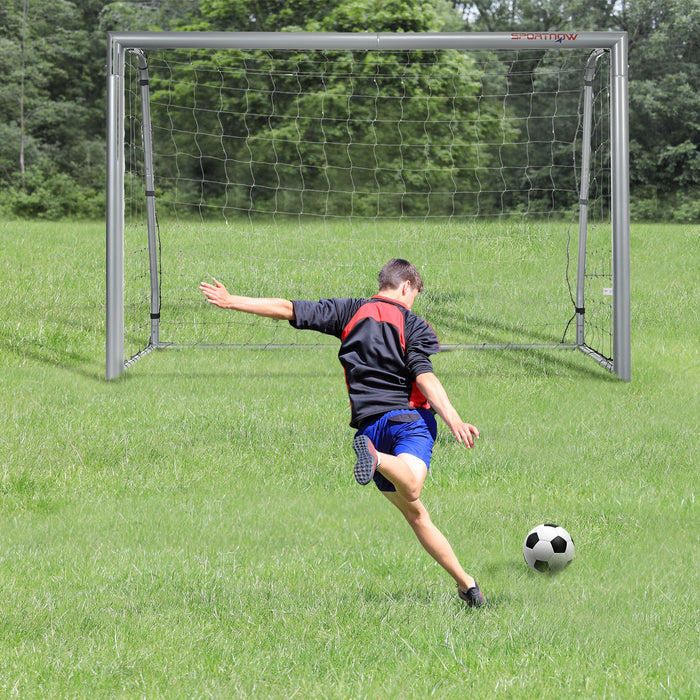 8ft x 5ft Garden Football Goal - Easy Assembly Net with Ground Stakes - Perfect for Backyard Soccer Practice and Family Fun