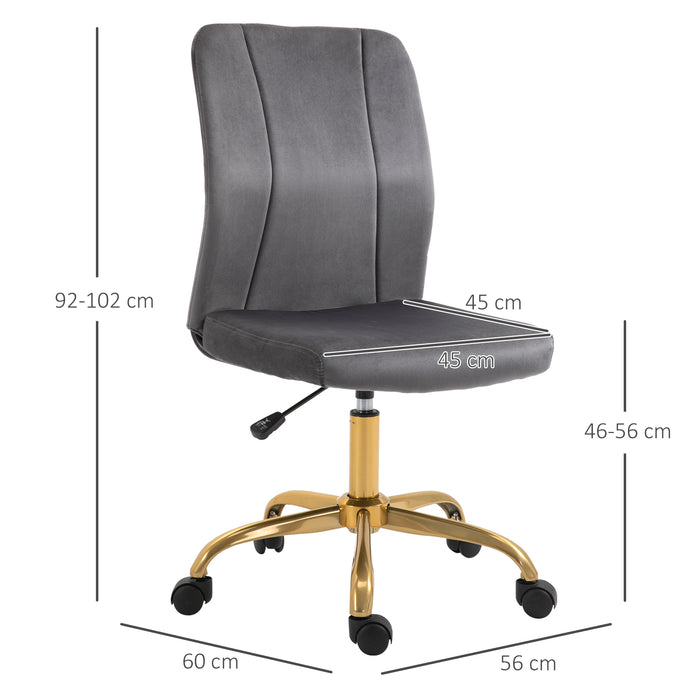 Ergonomic Velvet Office Desk Chair - 360° Swivel Wheels, Height-Adjustable Seat - Comfortable Computer Chair for Work and Study