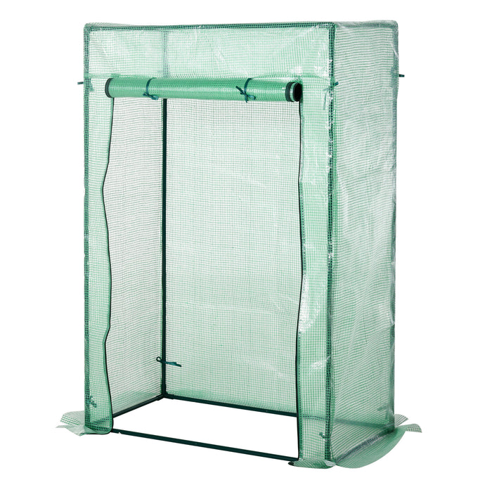 Greenhouse with Sturdy Steel Frame - Spacious 100x50x150cm PE Cover, Roll-up Door for Easy Access - Ideal for Backyard, Balcony and Garden Greening