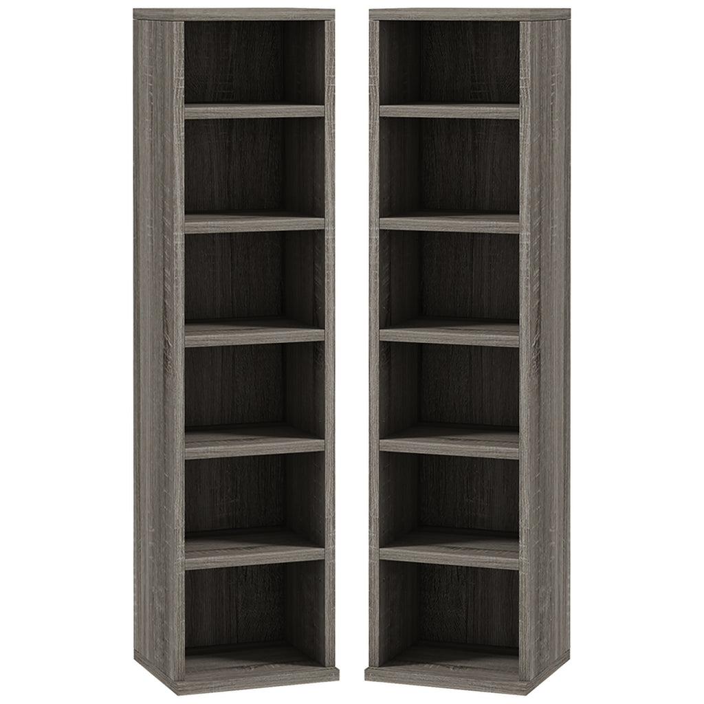 Media Storage Tower Rack - CD Display Shelf with Adjustable Shelving, Twin Pack - Ideal for Organizing Entertainment Collections