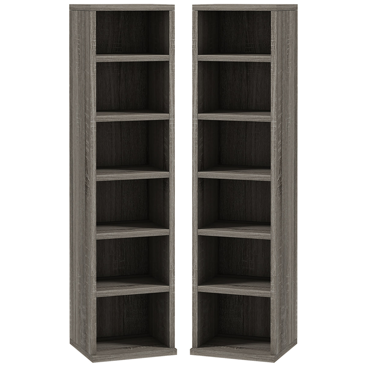 Media Storage Tower Rack - CD Display Shelf with Adjustable Shelving, Twin Pack - Ideal for Organizing Entertainment Collections