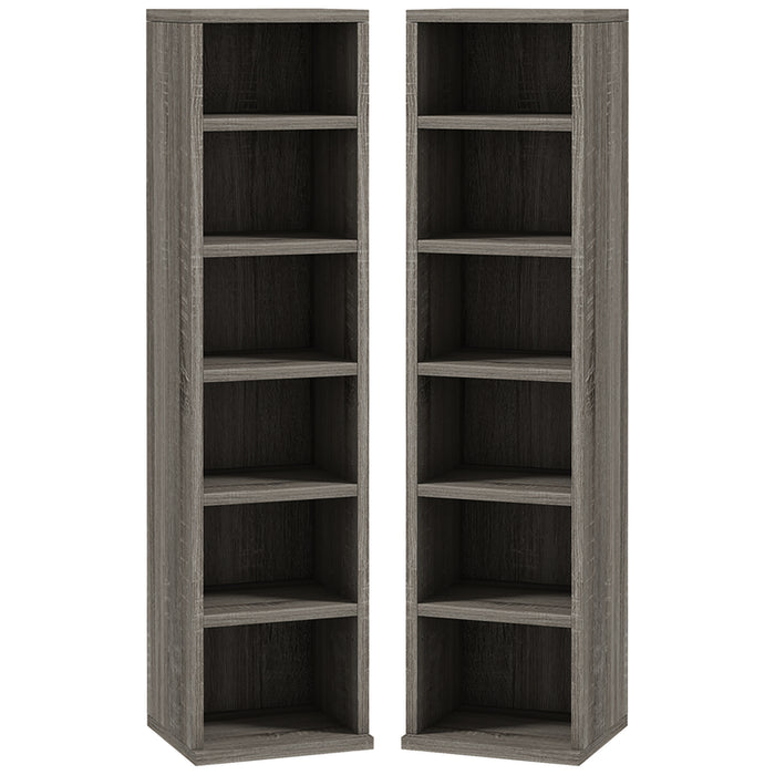Media Storage Tower Rack - CD Display Shelf with Adjustable Shelving, Twin Pack - Ideal for Organizing Entertainment Collections