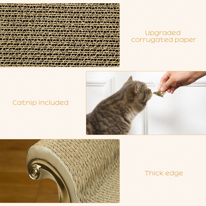 Cat Corrugated Scratching Pad - Durable Lounger and Play Station with Catnip - Ideal for Claw Maintenance & Furniture Protection