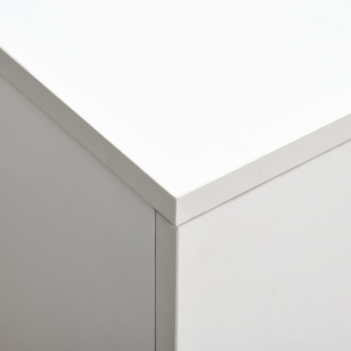 Modern Minimalism Storage Coffee Table - Sofa Side Table with Shelf & Drawer, White - Ideal for Living Room and Reception Room Organization