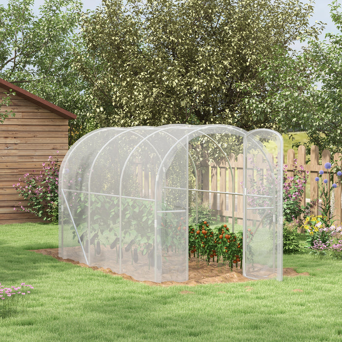Walk-in Polytunnel Greenhouse with PE Cover - Sturdy Galvanized Steel Frame, 3m x 2m x 2m, Transparent - Ideal for Year-Round Gardening and Plant Protection