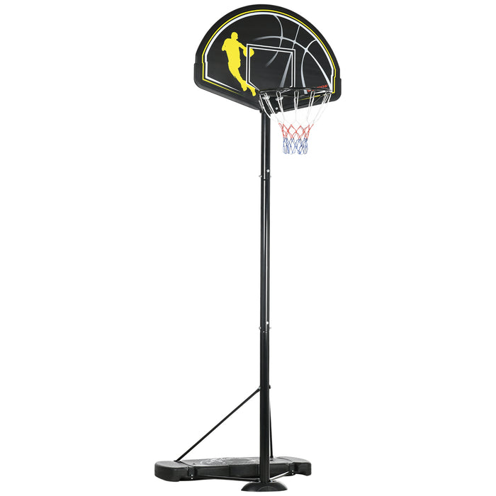 Adjustable 2.3-3m Basketball Hoop Stand - High Strength PE Backboard, Weighted Base, and Wheels - Ideal for Indoor/Outdoor Play and Training