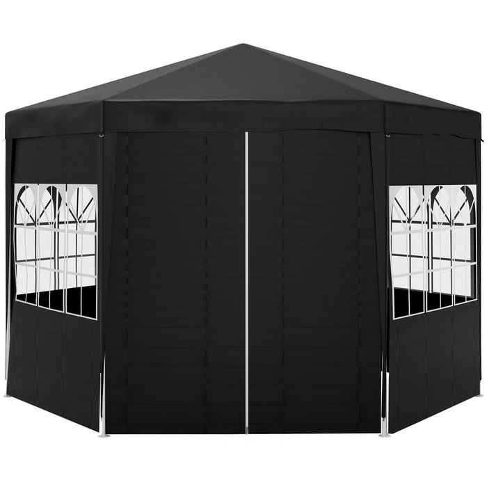 Waterproof 4m Party Tent Gazebo - Outdoor Wedding Canopy with PE Shade and 6 Removable Side Walls - Ideal for Events and Gatherings