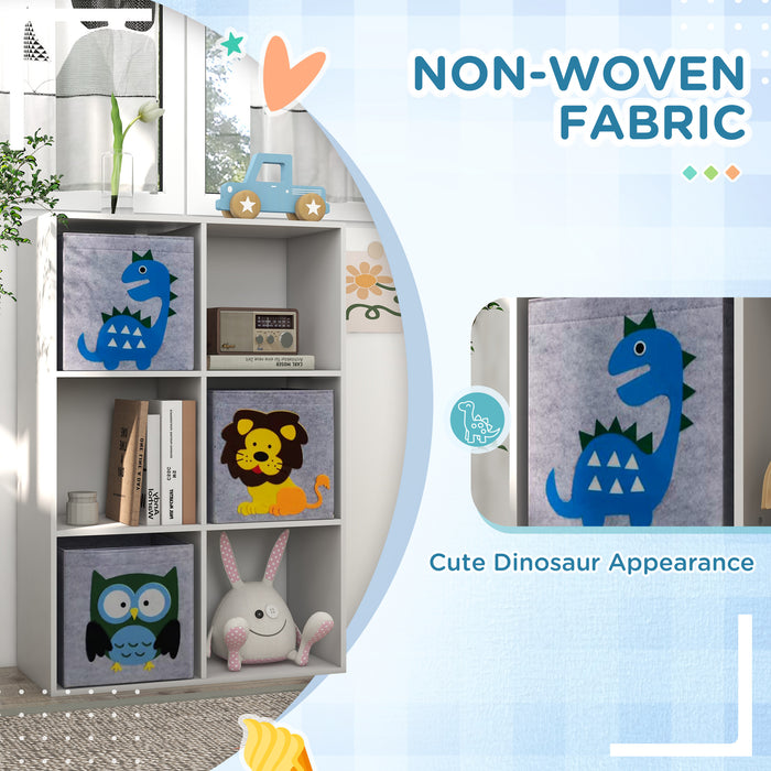 Kids' Storage Organizer with Fabric Bins - 61.8cm L x 29.9cm W x 91.5cm H White Toy Chest - Space-Saving Solution for Children's Playroom