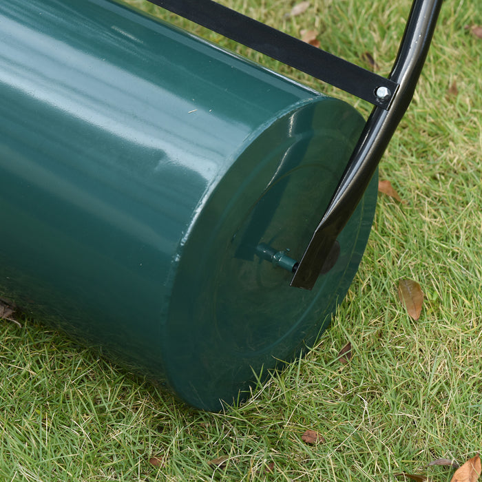 Heavy-Duty 30L Steel Lawn Roller, Sand/Water Fillable, 30cm Diameter - Green - Ideal for Garden Soil Leveling and Grass Health