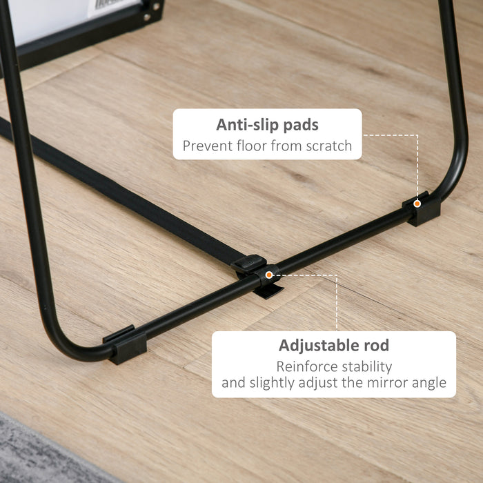 Full-Length Aluminum Alloy Framed Mirror - Versatile Floor Standing or Wall Hanging Design - Ideal for Bedroom & Living Room Decor Enhancements