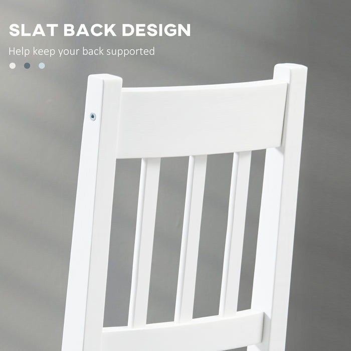 Kitchen Chair Quartet - Sturdy Pine Wood Slat Back Dining Chairs - Perfect for Dining & Living Room Comfort