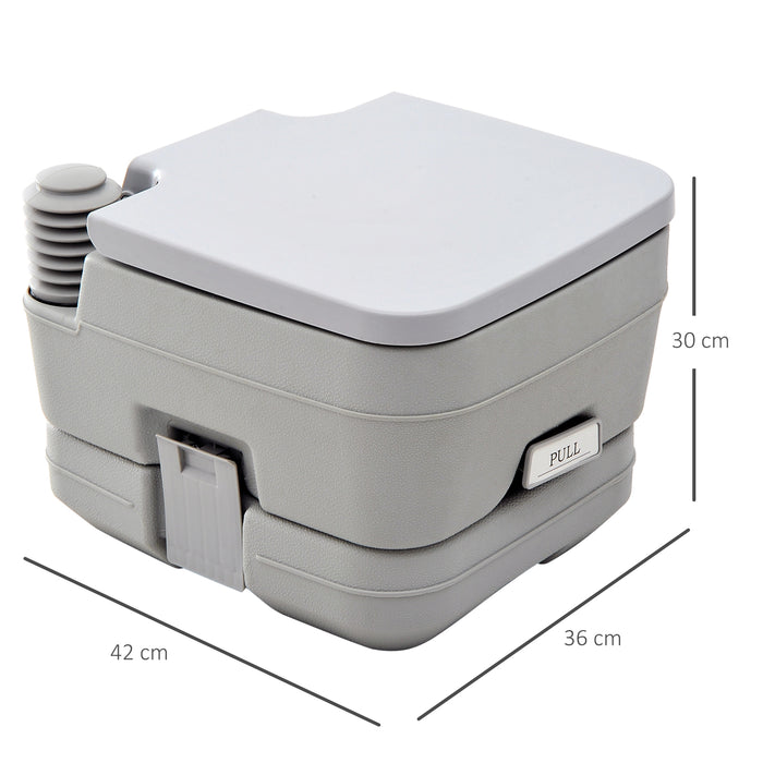 10L Compact Camping Toilet - Easy-to-Clean Outdoor Portable Loo with Push-Button Flush, Dual Tanks - Ideal for Camping, Picnics, and Travel