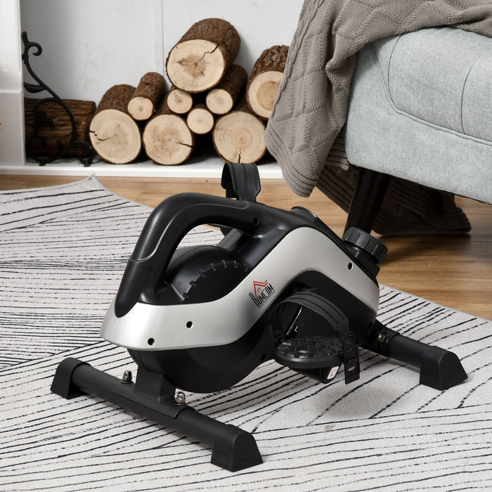 Compact Under-Desk Mini Exercise Bike with 8-Level Magnetic Resistance - LCD Display Stationary Cycle for Leg Fitness - Ideal for Office & Home Cardio Workout