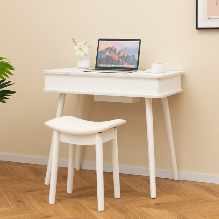 Vanity Set Collection - Makeup Dresser with Flip-Top Mirror and Cushioned Stool - Ideal for Beauty Enthusiasts and Professional Makeup Artists