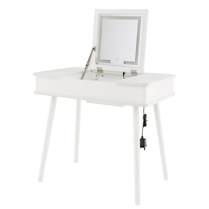 Vanity Set Collection - Makeup Dresser with Flip-Top Mirror and Cushioned Stool - Ideal for Beauty Enthusiasts and Professional Makeup Artists