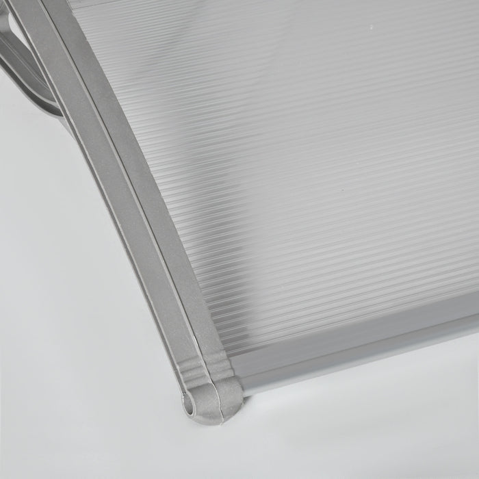 Outdoor Window Rain Shelter - Durable Door Canopy Awning, Clear Polycarbonate, 100 x 80cm - Protection for Front and Back Door Porches