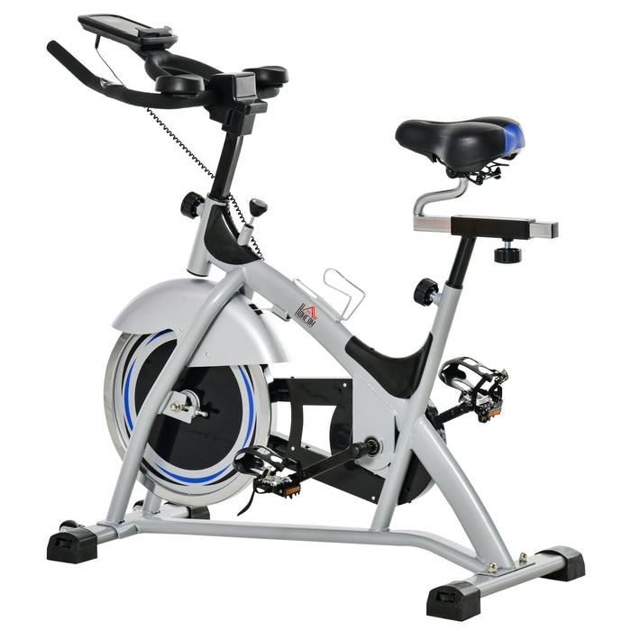 Quiet Fitness Stationary Indoor Cycling Bike with 15KG Flywheel - Adjustable Resistance & Comfortable Seat for Cardio Workout - Includes LCD Monitor for Tracking Progress