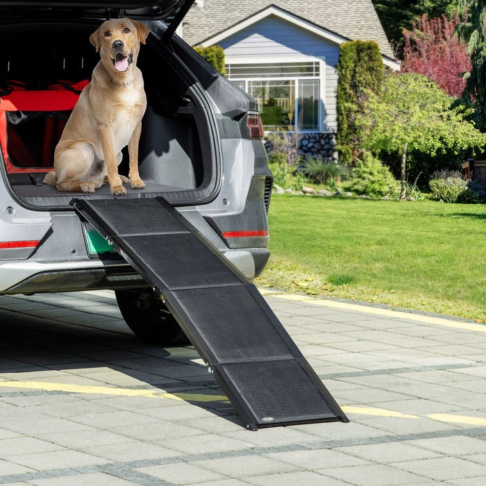 Extra Large Dog Folding Ramp for Cars - Portable Aluminium Pet Access with Anti-Slip Surface - Ideal for Elderly or Injured Pets Accessing Vehicles