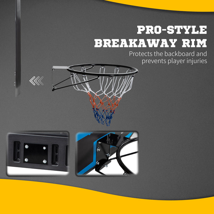 Mini Basketball Hoop with Backboard - Wall Mounted, Indoor & Outdoor Suitable for Kids & Adults - Blue and White, Home & Office Play Equipment